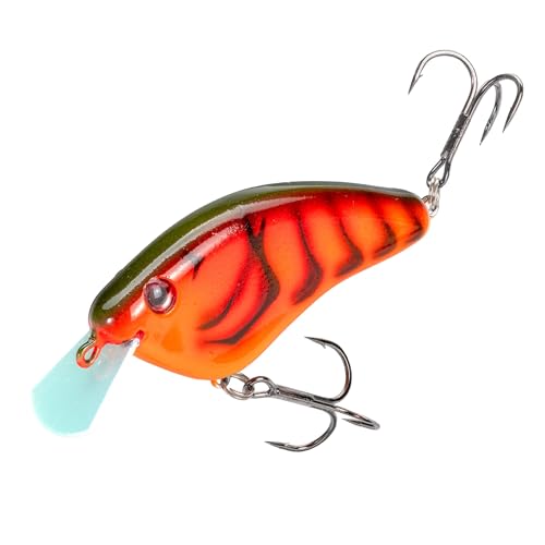 Strike King Hardliner Fishing Lure, Flat Sided Crankbait, Circuit Board Lip, Extra Tight Wobble, Size 4 Treble Hooks - color: Fire Craw