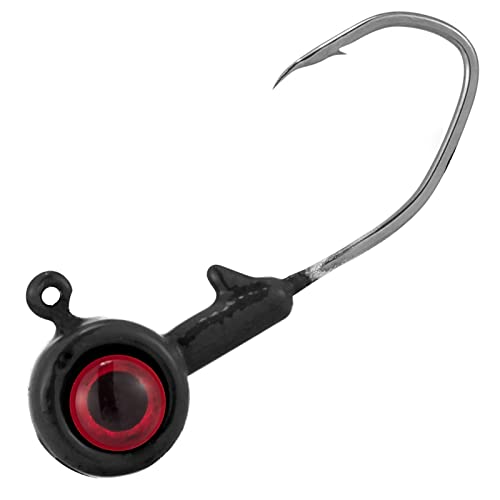 Dr.Fish Crappie Jig 3D Eyes Fishing Jig Head Freshwater Crappie Trout Panfish Hook Bass Fishing Lure 1/32oz 1/16oz 1/8oz - color: Black, size: 1/8oz(#2)-10 Pack