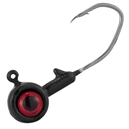 Dr.Fish Crappie Jig 3D Eyes Fishing Jig Head Freshwater Crappie Trout Panfish Hook Bass Fishing Lure 1/32oz 1/16oz 1/8oz - color: Black, size: 1/8oz(#2)-10 Pack