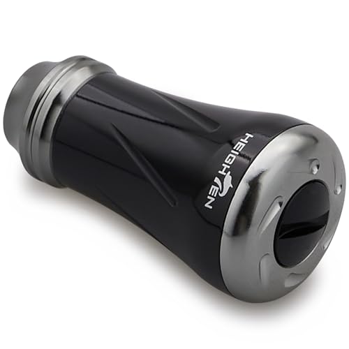 HEIGHTEN 19mm Fishing Reel Handle Knob for Shimano Daiwa Baitcasting Spinning Reel Stradic Vanford Sahara FI Tranx SLX Ballistic Exceler Tatula - color: 19mm - Black & Silver