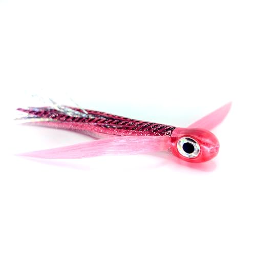 Saltwater Big Game Fishing Lure, for Offshore trolling (FlyBoy) - color: Pink Tiger Sparkle