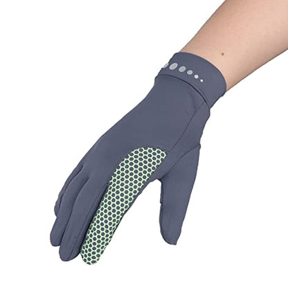 Mens Women Driving Gloves Summer UV Sun Protection Gloves Non-Slip Touchscreen Ice-Silk Sunblock Gloves for Cycling Riding - color: Standard Dark Grey