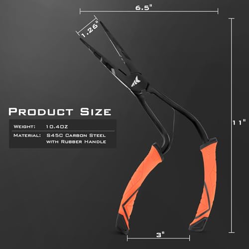 KastKing Paradox Fishing Pliers, Angled Fish Lip Gripper, Saltwater Resistant 420 Stainless Steel Fishing Tools, Fishing Pliers Hook Remover with Ergonomic Handle, Fishing Gifts for Men - style: E:11" Pistol Grip