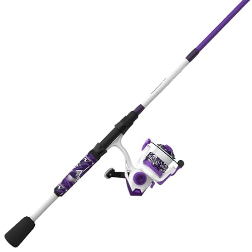 Zebco Roam Spinning Reel and Fishing Rod Combo, Fiberglass Rod, Split ComfortGrip Handle, Soft-Touch Handle Knob, Reversible Retrievee - color: Prism Purple, size: 6-Foot 6-Inch, Size 30 Reel