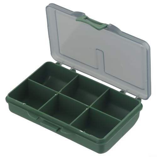 Fishing Tackle Box for Carp Fishing, Small Bait Storage Container with 1-8 Compartments, PP Polymer Lure Organizer and Rig Case, Green(E) - size: E