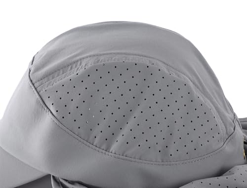 Connectyle Men's Sun Hat with Neck Flap Adjustable Breathable UPF 50+ Sun Protection Baseball Cap for Fishing Hiking Golfing - color: Dark Grey