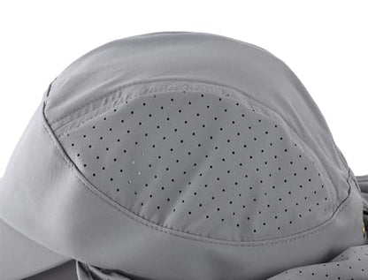 Connectyle Men's Sun Hat with Neck Flap Adjustable Breathable UPF 50+ Sun Protection Baseball Cap for Fishing Hiking Golfing - color: Dark Grey