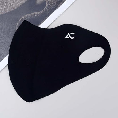 3D Ice Silk Cooling Sun Protection Face Mask, Breathable Cycling Mask with Adjustable Ear Loops, Reusable Summer Face Cover - color: Black