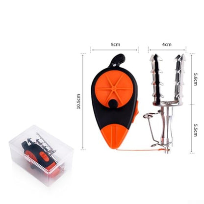 Fish Bait Rescue Device with 30M Pe Line Fishing Lure Retriever Tackle Tool Stainless Steel 40G for Retractor Black+Silver+Orange