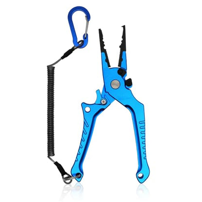 Multifunctional Aluminum Alloy Lure Pliers and Fish Handling Set - Open-Screen Hook Removal - Titanium Alloy Long-Nose Hook Binding Scissors - Ideal Gift for Fishing Enthusiasts
