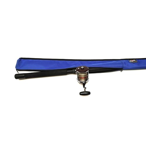Full-Enclosure Fishing Rod Sleeve Bag Cover Sock Protector. Fits Conventional & Spinning Rods. Made in USA - color: Royal Blue, size: 10' feet (120 inches long), style: 9 inches in circumference