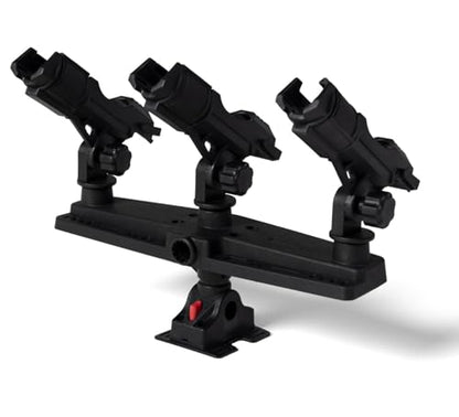 Caddis Sports Rod Holder – Adjustable Fishing Rod Holder for Float Tubes, Pontoon Boats, Fits Fly, Spinning & Casting Rods by Caddis - color: Platinum Triple Rod Holder