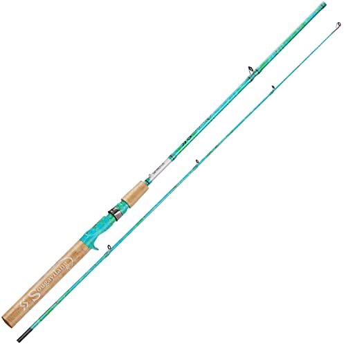 Sougayilang Fishing Rods Ultra Light Rods 2 Pieces Cork Handle Spinning &Baitcasting Rod for Trout Crappie -5'6"