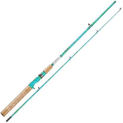 Sougayilang Fishing Rods Ultra Light Rods 2 Pieces Cork Handle Spinning &Baitcasting Rod for Trout Crappie -5'6"