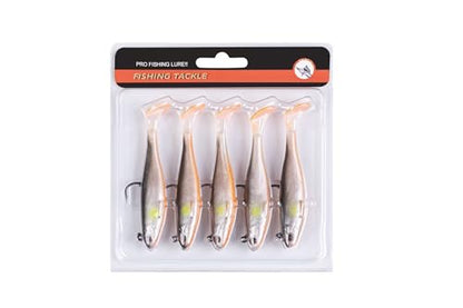 5/6Pcs Easy Catch Pre-Rigged Soft Lures,Baits for Bass Fishing - Jig Heads Soft Plastic Walleye Lures, Fishing Bait for Saltwater & Freshwater - color: 3.5",0.42oz,Orange