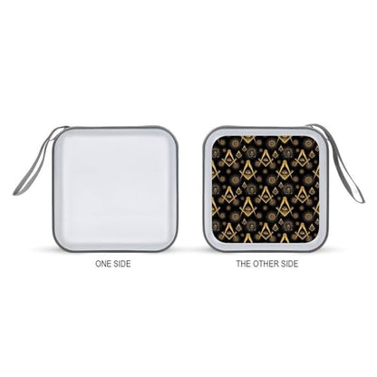 Hard Plastic DVD Case Gold Freemasonry Freemason Logo Black Portable Zipper CD Cases Holder Easy to Carry and Organize CDs and DVDs, 40 Capacity - color: color774