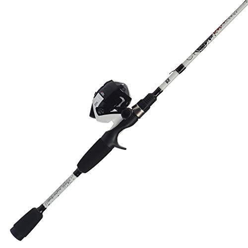 Abu Garcia 5’6" Ike Dude Youth Fishing Rod and Reel Spincast Combo, 2-Piece Rod, Size 6 Reel, Right Handle Position,White - style: Ike Dude Spincast (New Model)