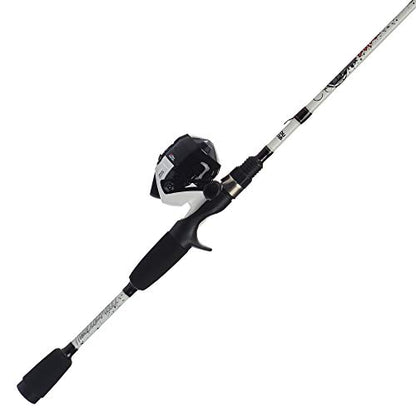 Abu Garcia 5’6" Ike Dude Youth Fishing Rod and Reel Spincast Combo, 2-Piece Rod, Size 6 Reel, Right Handle Position,White - style: Ike Dude Spincast (New Model)