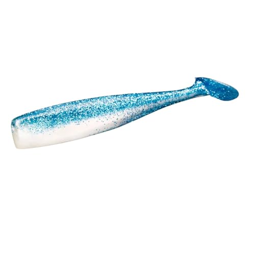Lunker City Fishing Shaker 3.25" Swimbait Soft Plastic Bass Walleye Lure Saltwater Swimming Tail Action Pike Swim Bait, 7 Per Bag, Made in The USA - color: 170 Baby Blue Shad