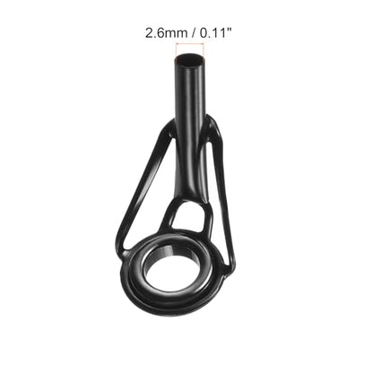 PATIKIL Tube Dia Fishing Rod Tips Repair Kit, Stainless Steel Black Guide Ring for Fishing - size: 2.6mm