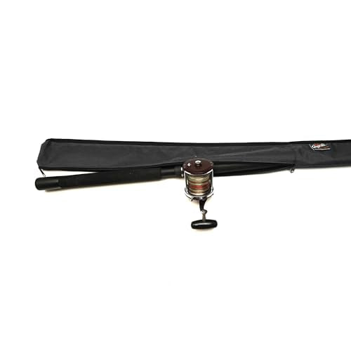 Full-Enclosure Fishing Rod Sleeve Bag Cover Sock Protector. Fits Conventional & Spinning Rods. Made in USA - color: Black, size: 10' feet (120 inches long), style: 9 inches in circumference