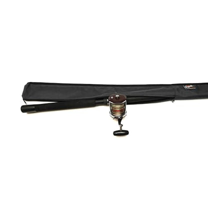 Full-Enclosure Fishing Rod Sleeve Bag Cover Sock Protector. Fits Conventional & Spinning Rods. Made in USA - color: Black, size: 6' feet (72 inches long), style: 8 inches in circumference