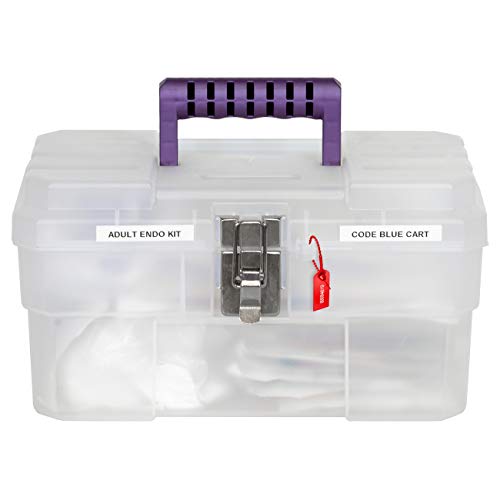Akro-Mils 14-Inch Plastic Toolbox with Removable Tray, Steel Latch & Padlock Eye,Industrial-Grade Storage Box for Hobby Supplies, Crafts, and Tools, 14" x 8" x 8",Made in USA,Clear (09514) (Pack of 3) - size: 14-Inch x 8-Inch x 8-Inch (Pack of 3)