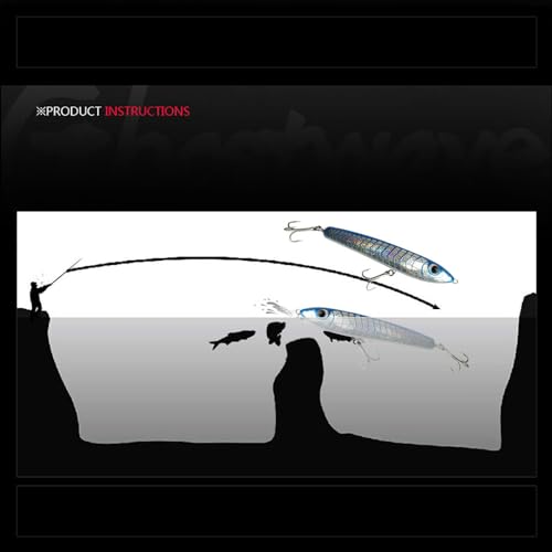 Topwater Pencil Popper Wobbler Hard Stick Baits Handmade Fishing Lure Plug Swimbait with Fishing Treble Hooks Bait Floating Saltwater 4.9OZ - color: blue
