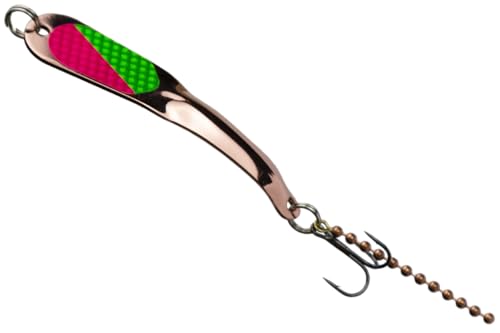 IRON DECOY Steely Fishing Lure Spoon, Casting, Trolling, Jigging, Ice, Lake, River, Stream, Freshwater, Trout, Bass, Walleye, Salmon, Crappie, Pike - color: CHGHP, size: 1/2 OZ