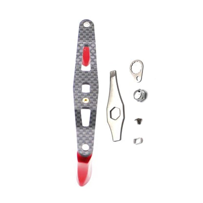 Mr. Z 95mm Carbon Fiber Baitcasting Reel Handle Compatible for Abu Garcia Shimano Daiwa Light Weight Low Profile Casting Reel - color: Metal Red, size: Right-handed