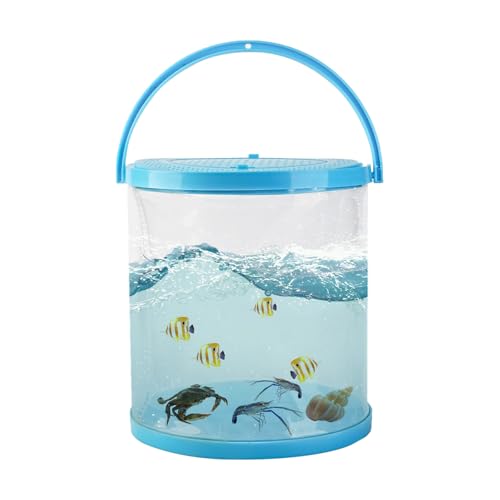 Foldable Travel Aquarium – Portable Fish Tank with Carry Handle for Temporary Transport of Goldfish, Tadpoles & Small Aquatic Life | Ideal for Beach, Lake, or Classroom Use