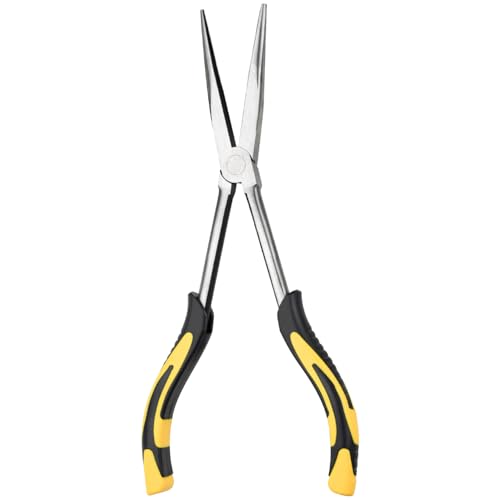 Long Needle Nose Pliers-11’’, for Home,Fishing, Jewelry,Crafts, 1pcs | for Tight Spaces,Paper Clamp Precision, High Carbon Steel, Non-slip Handle,Effort-Saving Design - style: One-11in