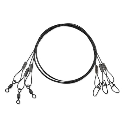 AFW Surflon Fishing Leaders – Black Nylon Coated Stainless Steel Wire, Swivel & Snap, 3 Pack, Variety Pack – Strong Leader Line for Catfishing & Toothy Game Fish - size: 30 lb, style: 18 Inch