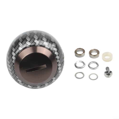 Carbon Fiber Reel Knobs for Daiwa Fuego Reels, Aluminum Spherical Grip Ball Handles with Bearings, Lightweight Fishing Reel Upgrade Parts - color: brown