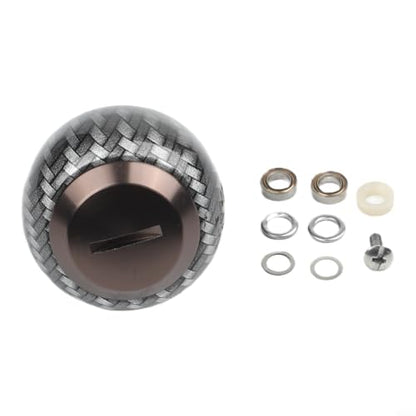 Carbon Fiber Reel Knobs for Daiwa Fuego Reels, Aluminum Spherical Grip Ball Handles with Bearings, Lightweight Fishing Reel Upgrade Parts - color: brown