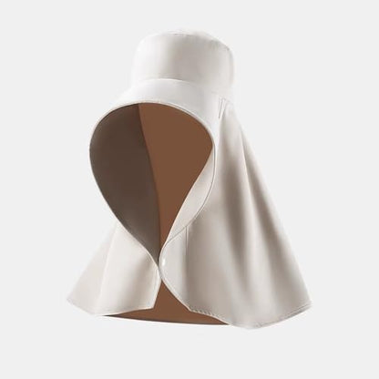 Fashion Outdoor Beach Hats UPF 50+ UV Sun Protection Wide Brim Shawl Breathable Face Neck Flap Cover Folding Sun Hat - color: Beige