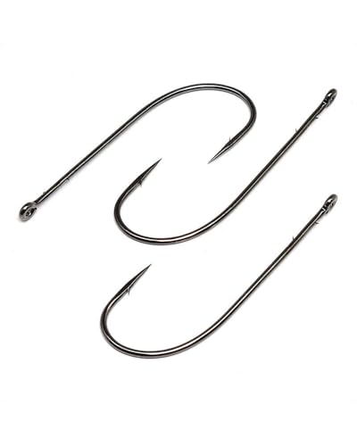Gamakatsu Gamakatsu High Carbon Steel Worm Hook with Barbed Shank Finish - color: Silver Finish, size: Size 4/0