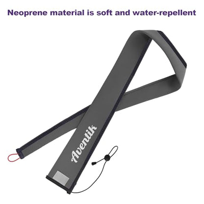 Aventik Neoprene Fishing Rods Sleeve Puncture Resistant, Labeled Protective Sock for Spinning Casting Rods Snag Resistant Floating Cover Fits 6-9ft Spinning Casting Trolling Rods - color: Grey, size: 70inch, style: Casting