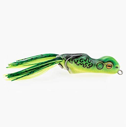 Scum Frog Trophy Series Topwater Bass Fishing Hollow Body Frog Lure with Weedless Hooks - color: Bullfrog, size: 5/8 Ounce