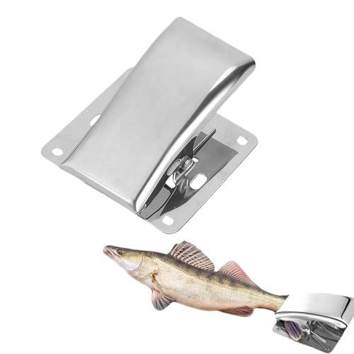 Fish Fillet Cutting Cleaning Tool: Fish Lip Gripper, Deep-Jaw Fish Fillet Clamp for Fish Cleaning Table, Grasp the Tail of The Fish Firmly, Stainless Steel Fish Tail Clip for Fish Measuring Board