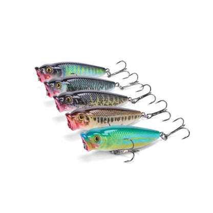 Plopper Fishing Lure Topwater Bass Fishing Lures with Rotating Tail Bionic Swimming Lure for Bass Trout Walleye Catfish Pike Freshwater and Saltwater, Fishing Gear Gifts, 5 PCS