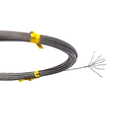 5LB-280LB 7 Strands Stainless Steel Wire Leader Nylon Coated-32.8ft Fishing Leader with 10pcs Crimp Sleeves - color: Silver, size: 30LB