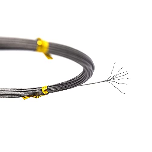 5LB-280LB 7 Strands Stainless Steel Wire Leader Nylon Coated-32.8ft Fishing Leader with 10pcs Crimp Sleeves - color: Silver, size: 80LB