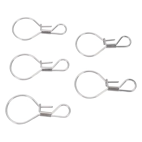 5PCS Stainless Steel Live Fish Lock Buckle – SingleHanded Fishing Stringer Clip for Freshwater & Saltwater Use, Rustproof Fish Holder for Bass Trout Snapper, Boat Rail & Cooler