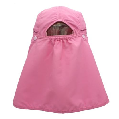 Connectyle Men's Sun Hat with Detachable Neck Flap Adjustable Outdoor UPF 50+ Baseball Sun Cap for Fishing Hiking Golfing - color: Pink