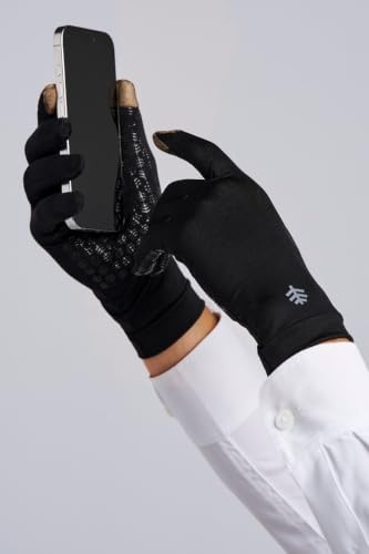 Coolibar Full Finger UV Sun Gloves - UPF 50+ Sun Protection - Gannett - color: Black, size: Large