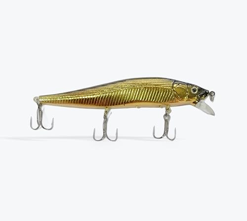 Luck E Strike STX Jerkbait, 4.5 Inch Suspending Hydrodynamic Fishing Lure, Made in The USA - color: Deadly Black