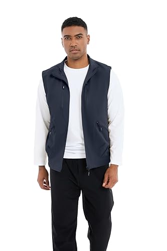 Utility Vest for Men Fishing Golf Travel Hiking Photo Outwear Lightweight Sleeveless Jacket with Pockets - color: Navy1, size: Small