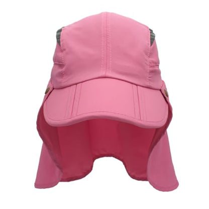 Connectyle Men's Sun Hat with Detachable Neck Flap Adjustable Outdoor UPF 50+ Baseball Sun Cap for Fishing Hiking Golfing - color: Pink
