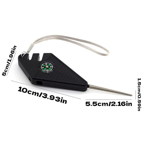 2Pcs Hunting Knife Sharpener Compact Hook Sharpener Outdoor Tool Multi-tool 6-in-1 Outdoor Survival Tool for Sharpening Fishhooks Essential for Campers and Anglers